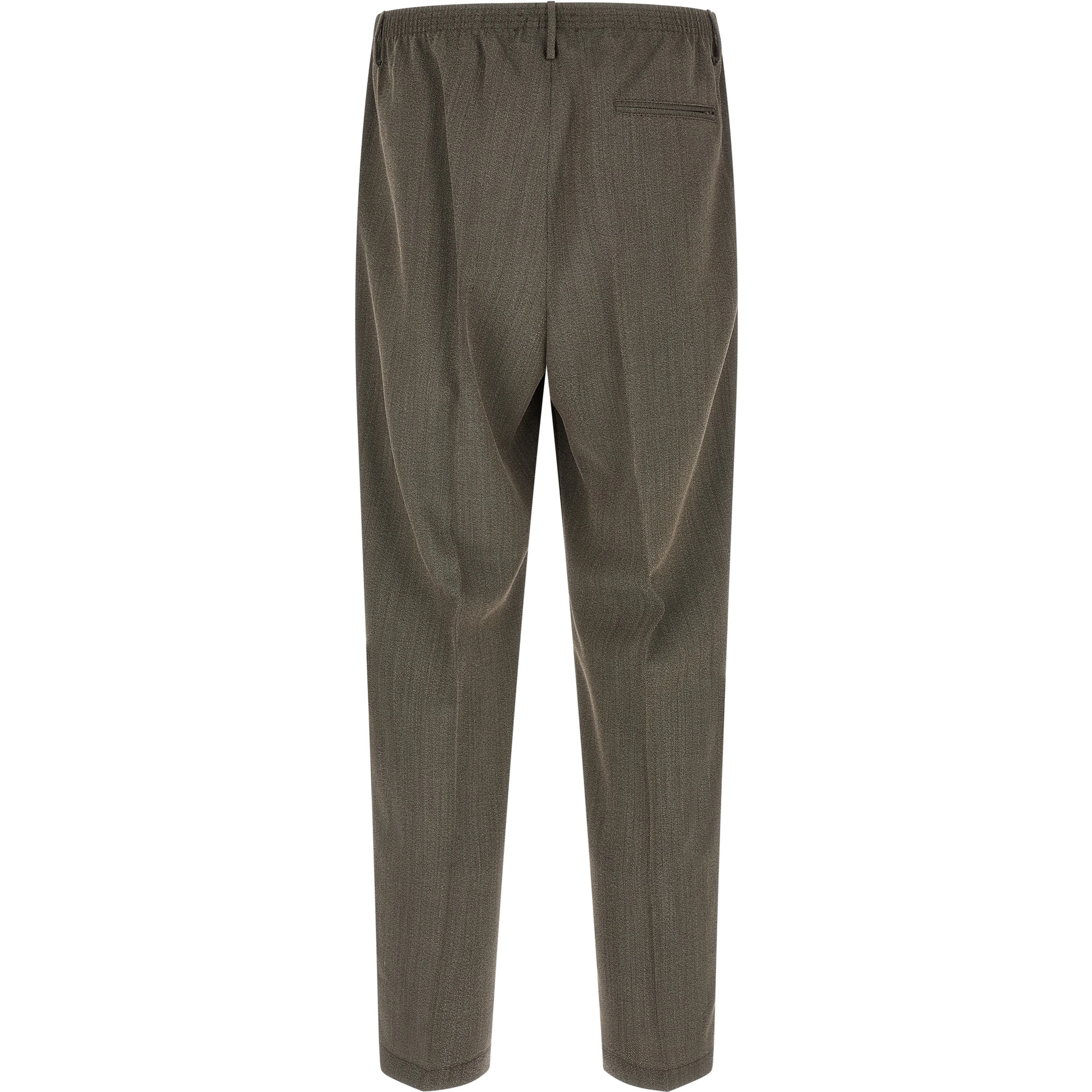 Brown Virgin Wool Casual Pants