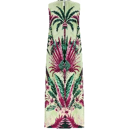 Multicolor Silk Long Dress