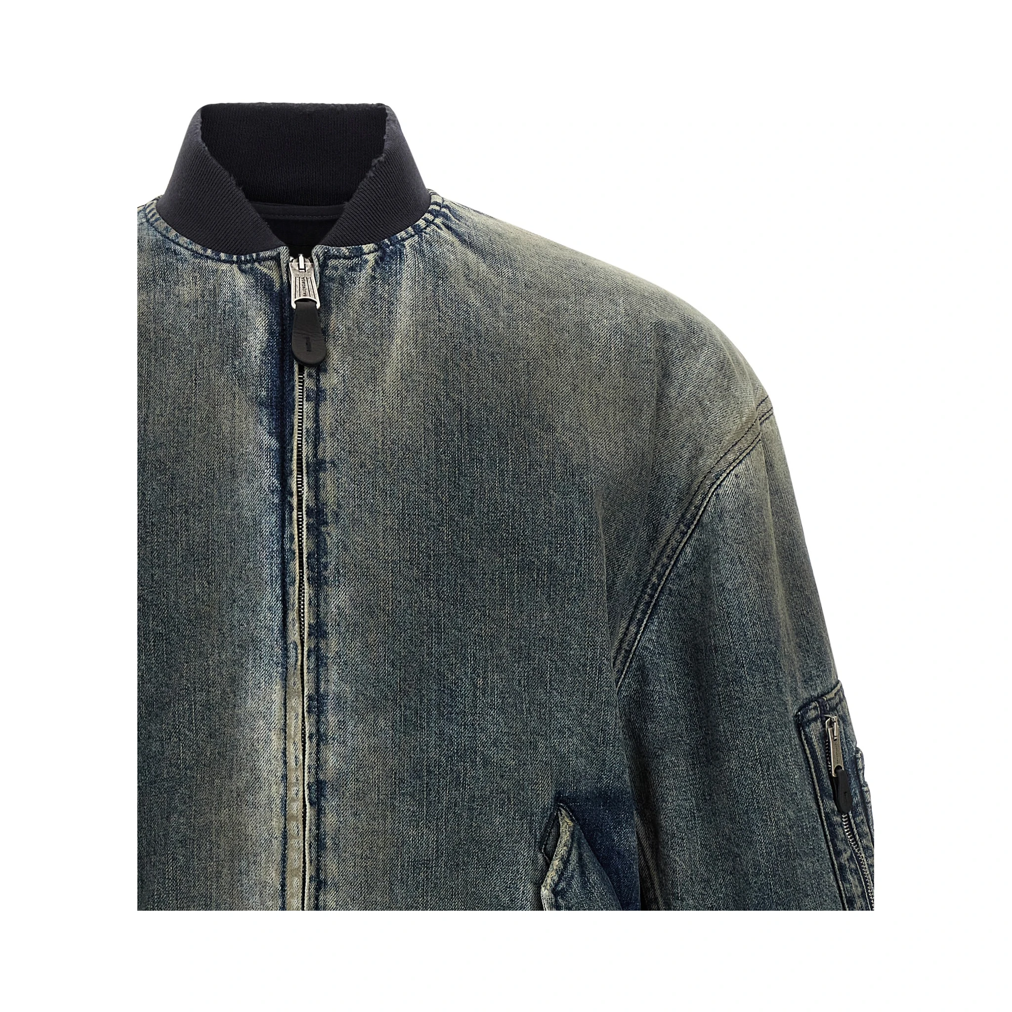 Gray Polyester Bomber
