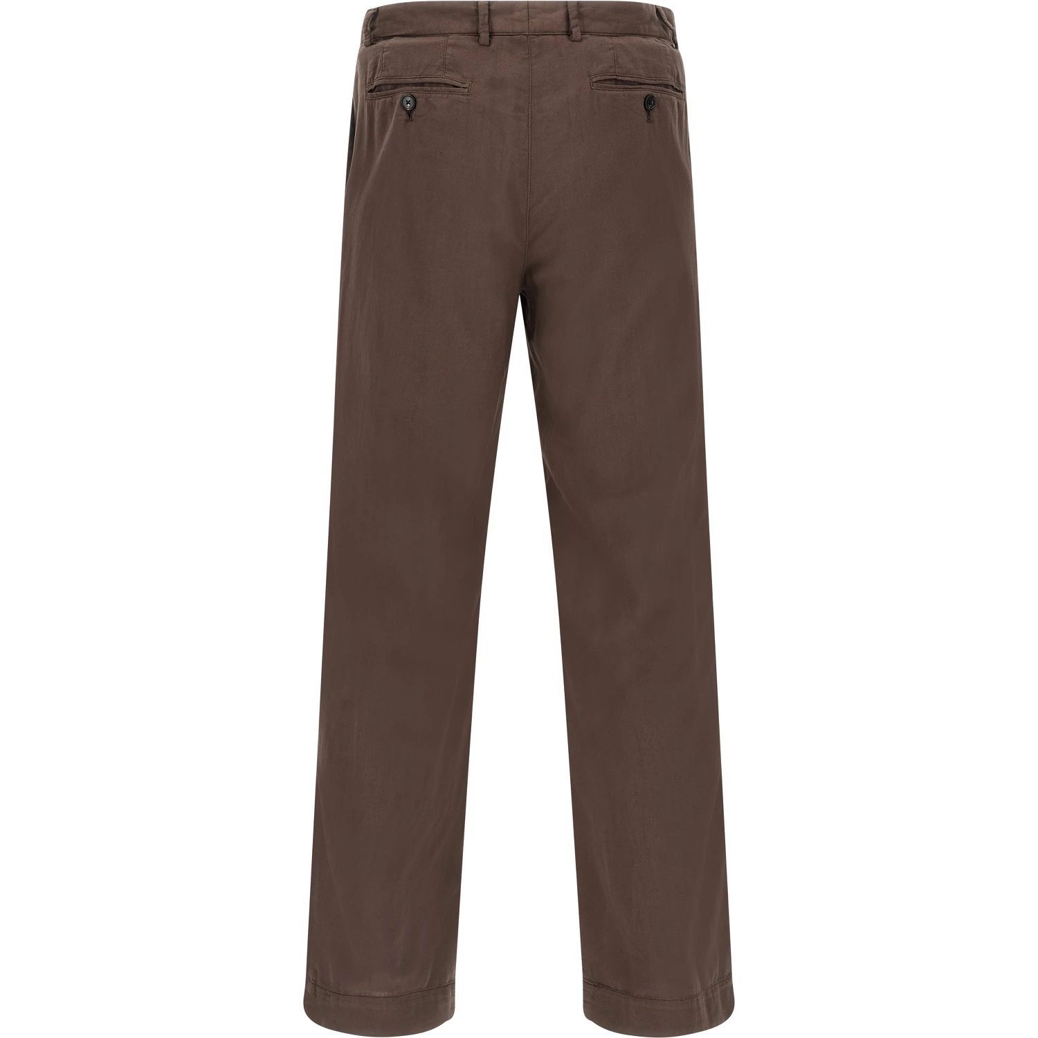 Brown Cotton Casual Pants
