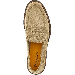 Beige Calfskin Slip-On Loafers