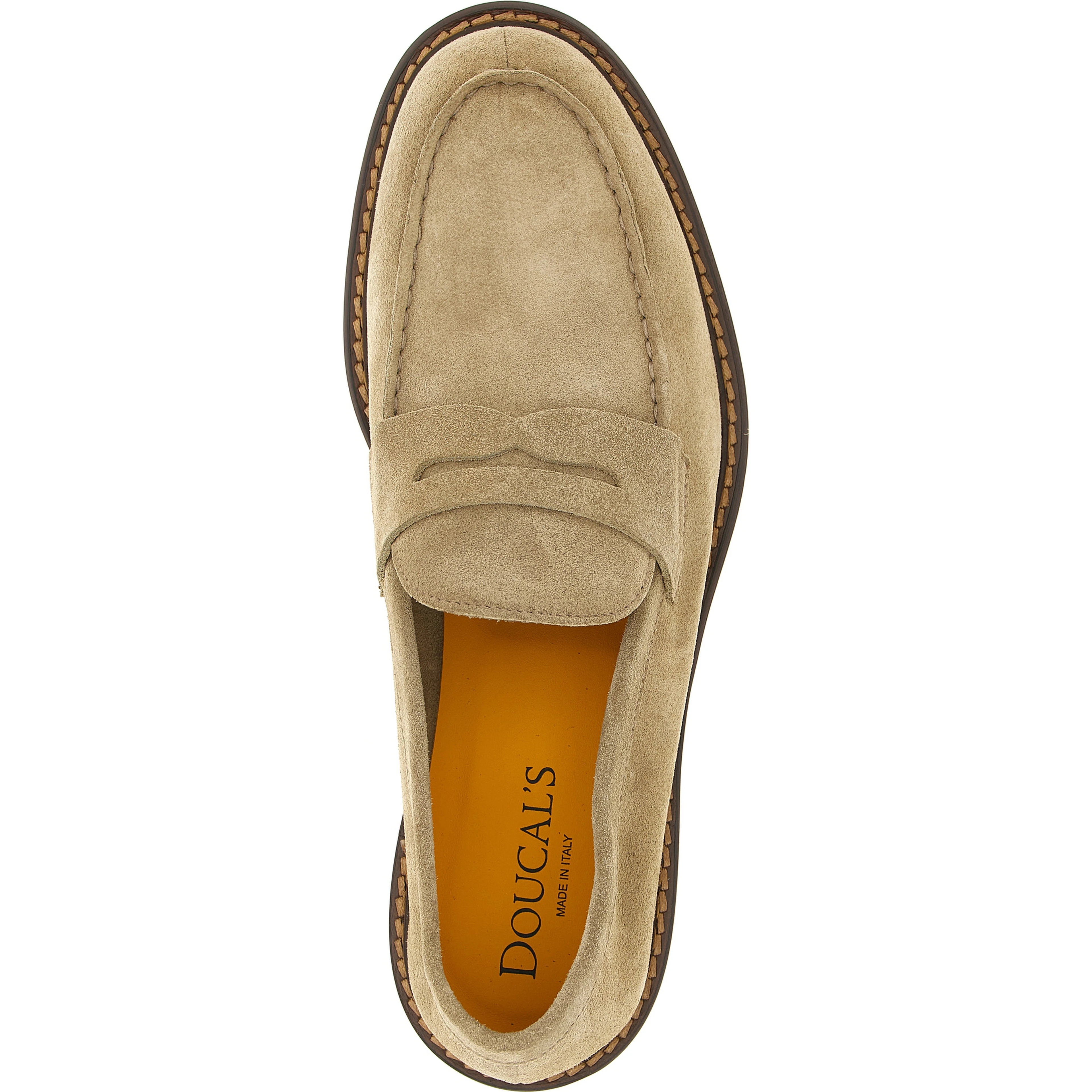 Beige Calfskin Slip-On Loafers