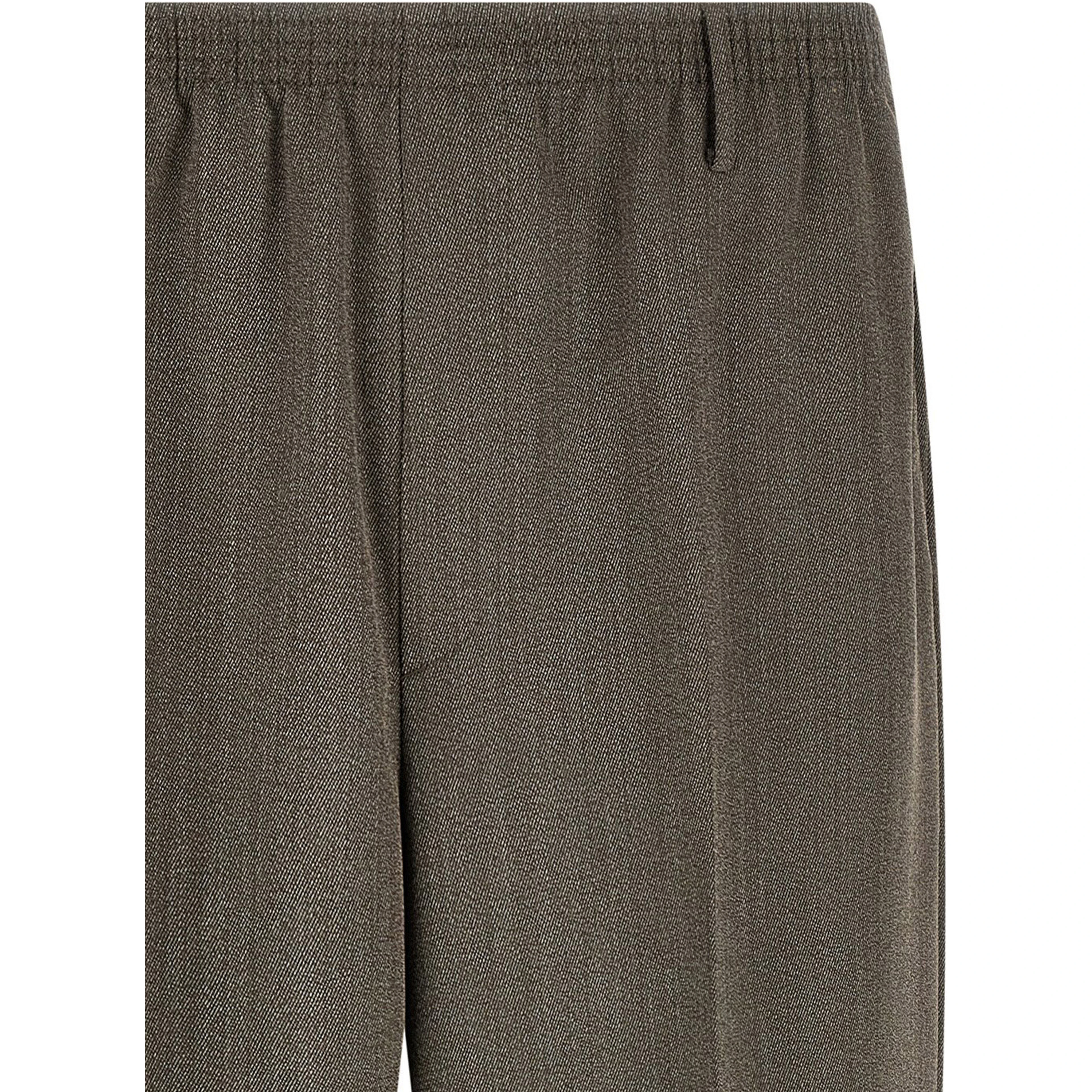 Brown Virgin Wool Casual Pants