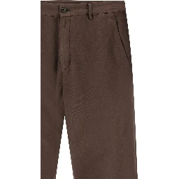Brown Cotton Casual Pants