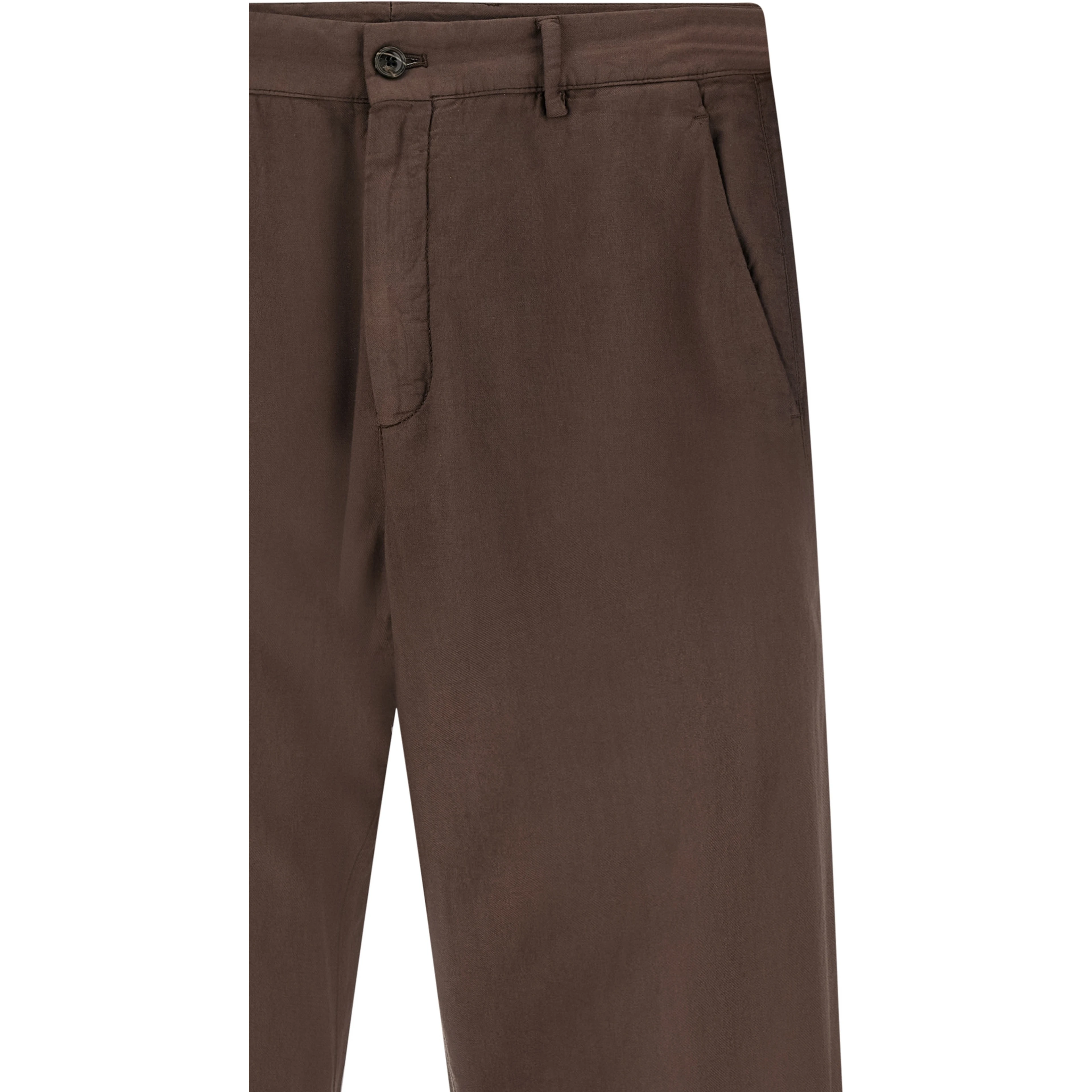 Brown Cotton Casual Pants