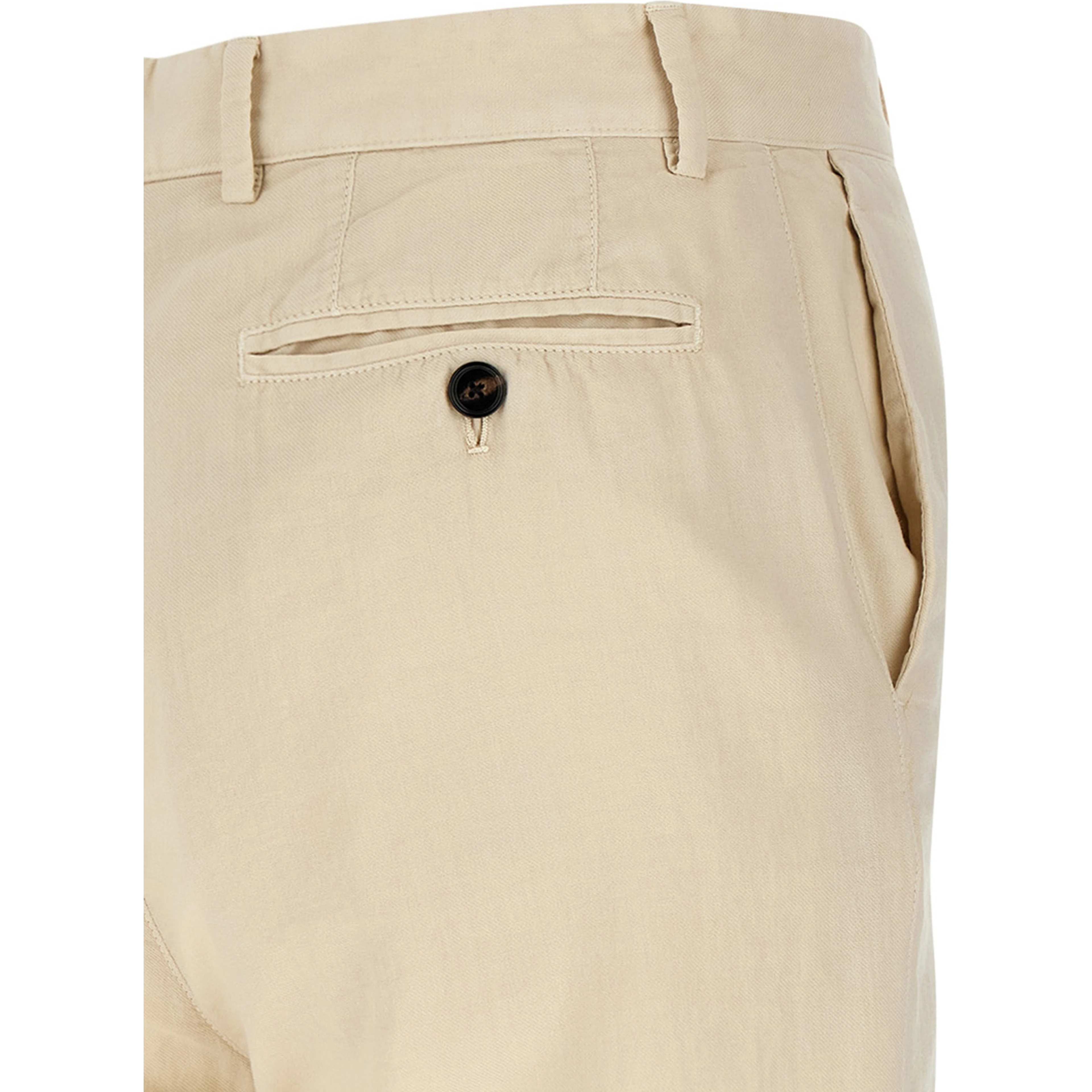 Beige Cotton Casual Pants