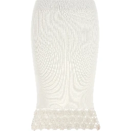 White Organic Cotton Midi Skirt