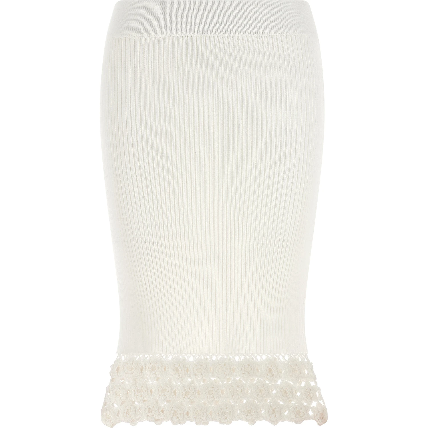 White Organic Cotton Midi Skirt