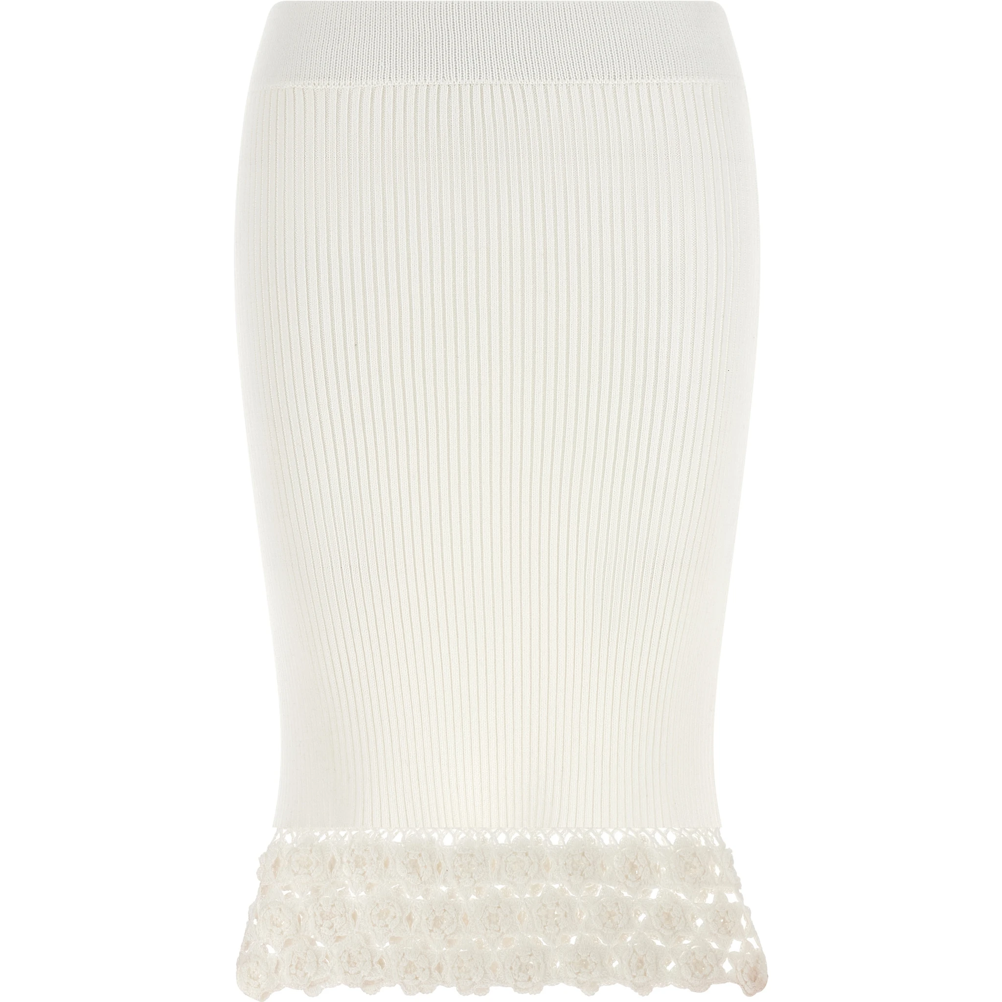 White Organic Cotton Midi Skirt