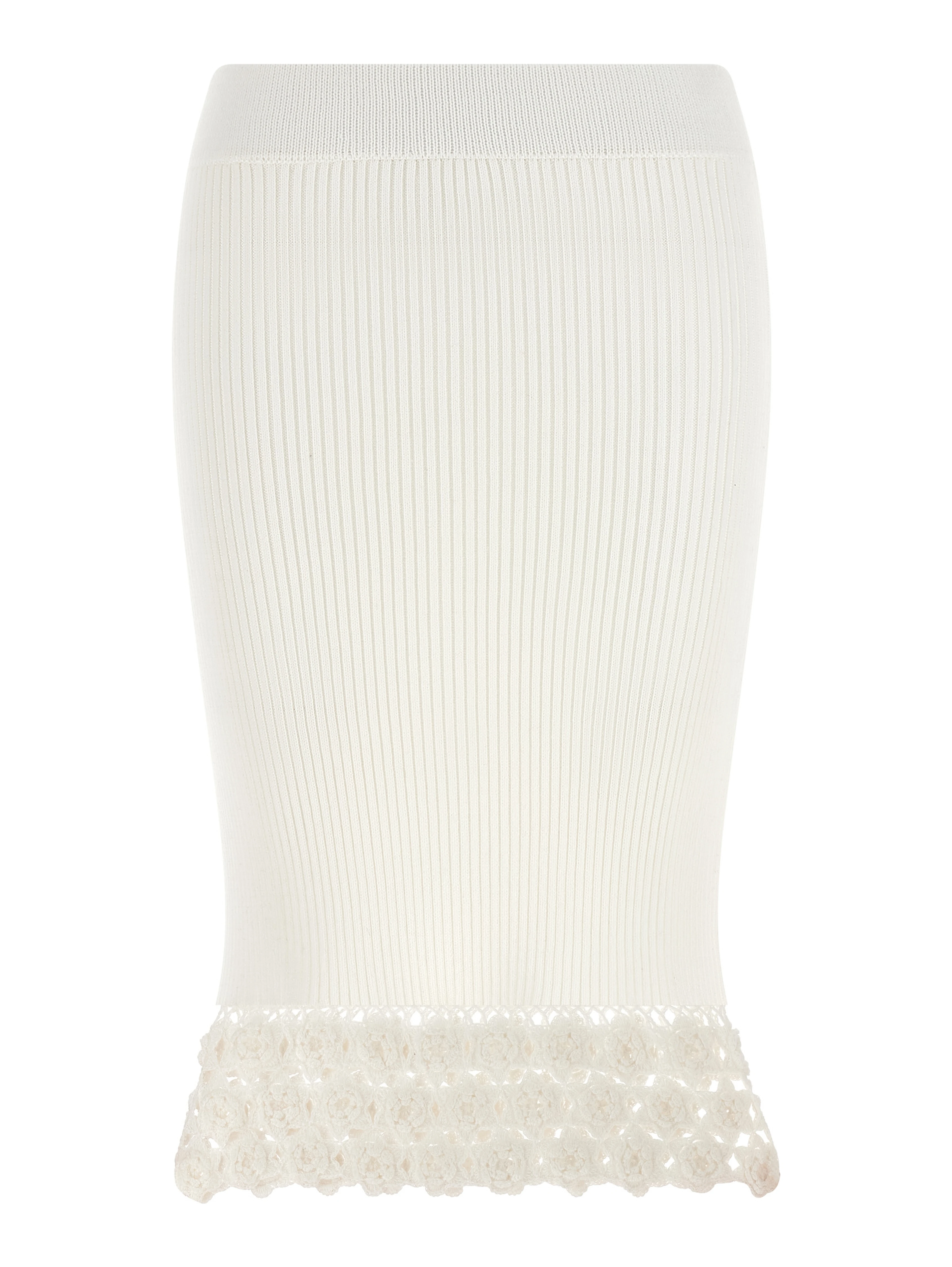 White Organic Cotton Midi Skirt