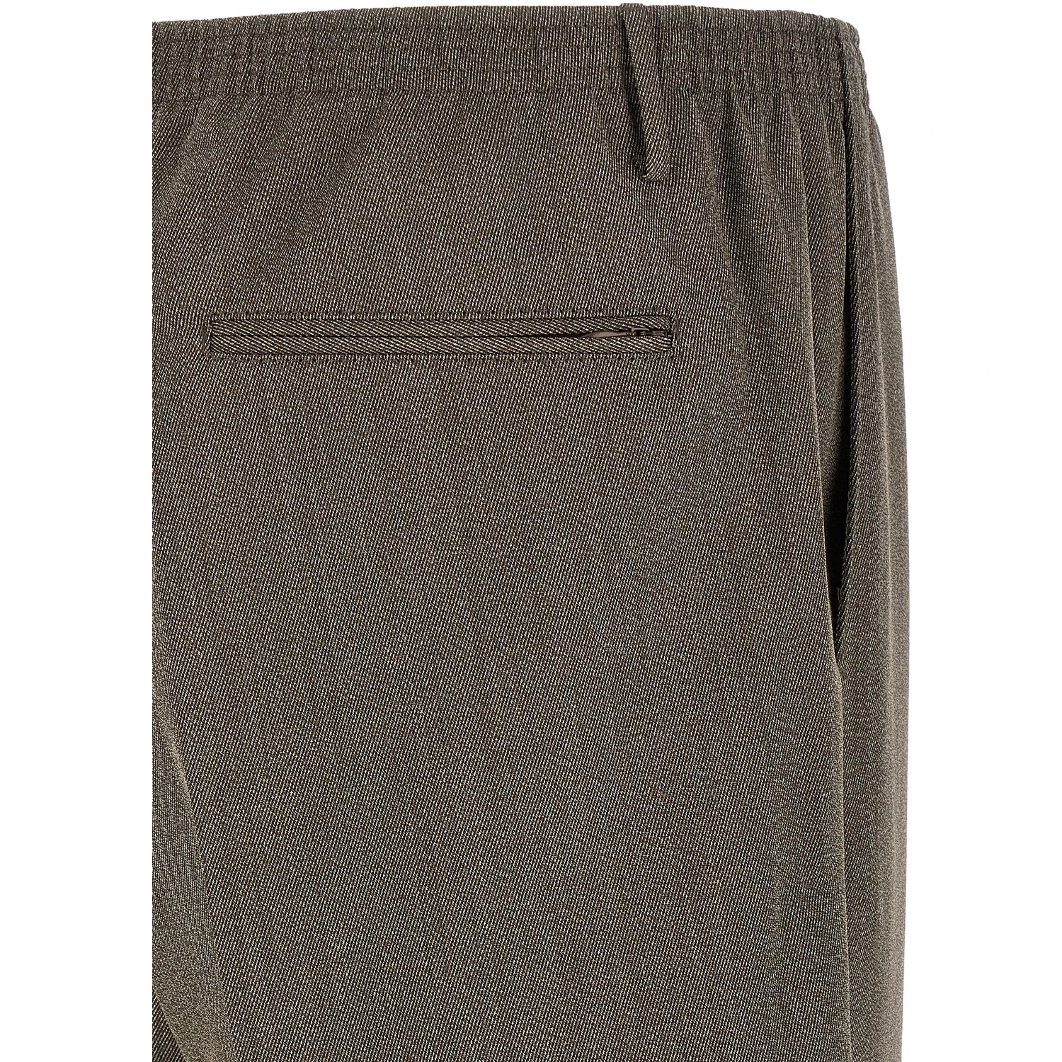 Brown Virgin Wool Casual Pants