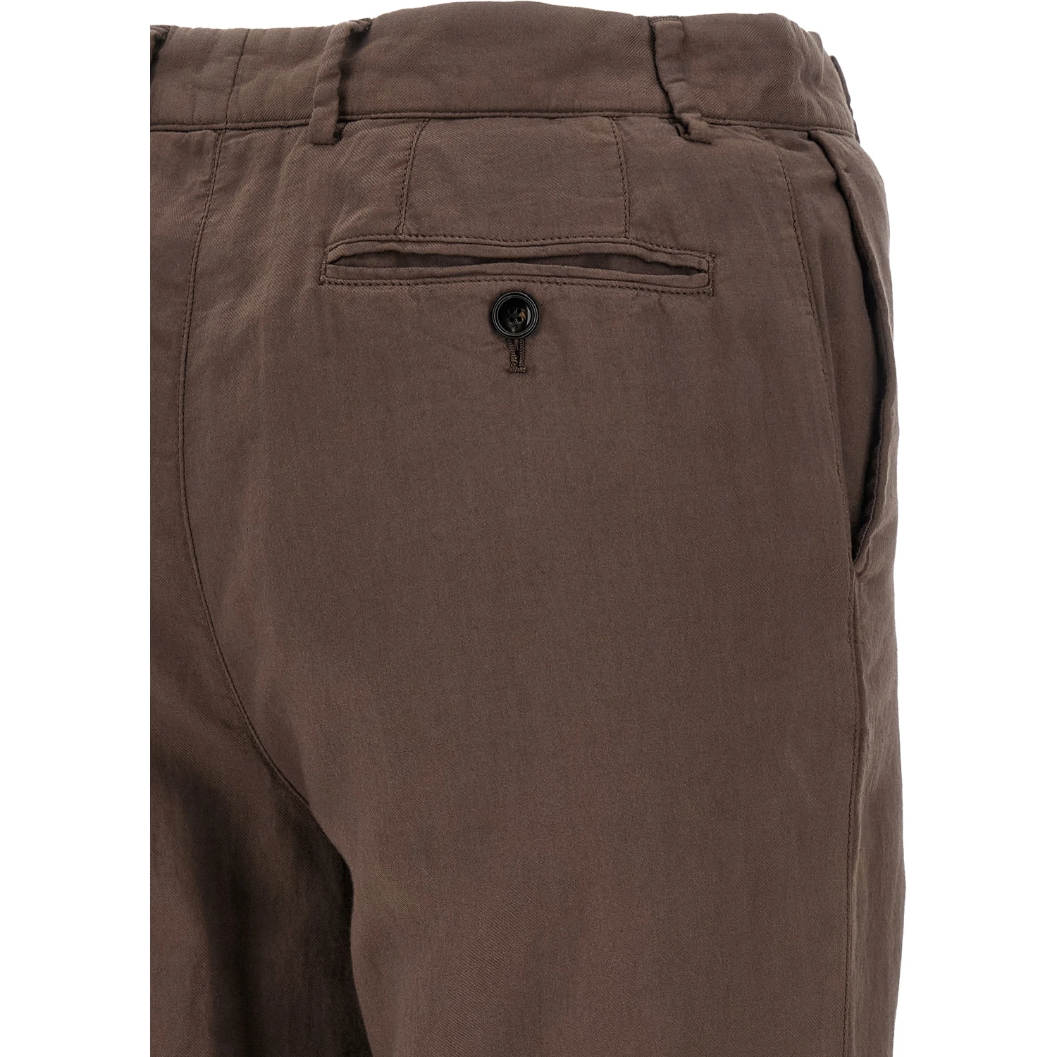 Brown Cotton Casual Pants