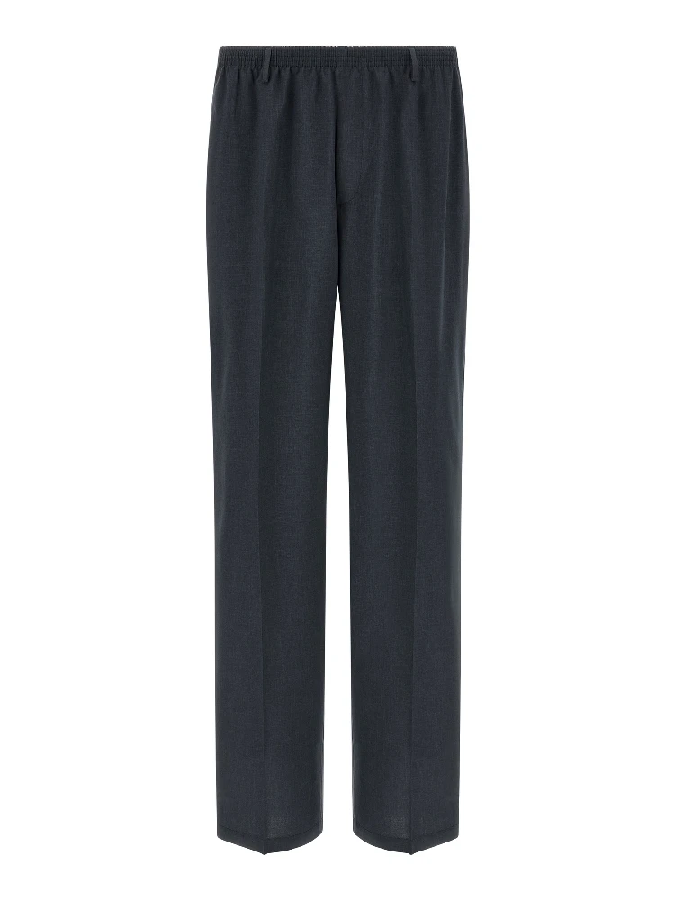 Black Polyester Casual Pants