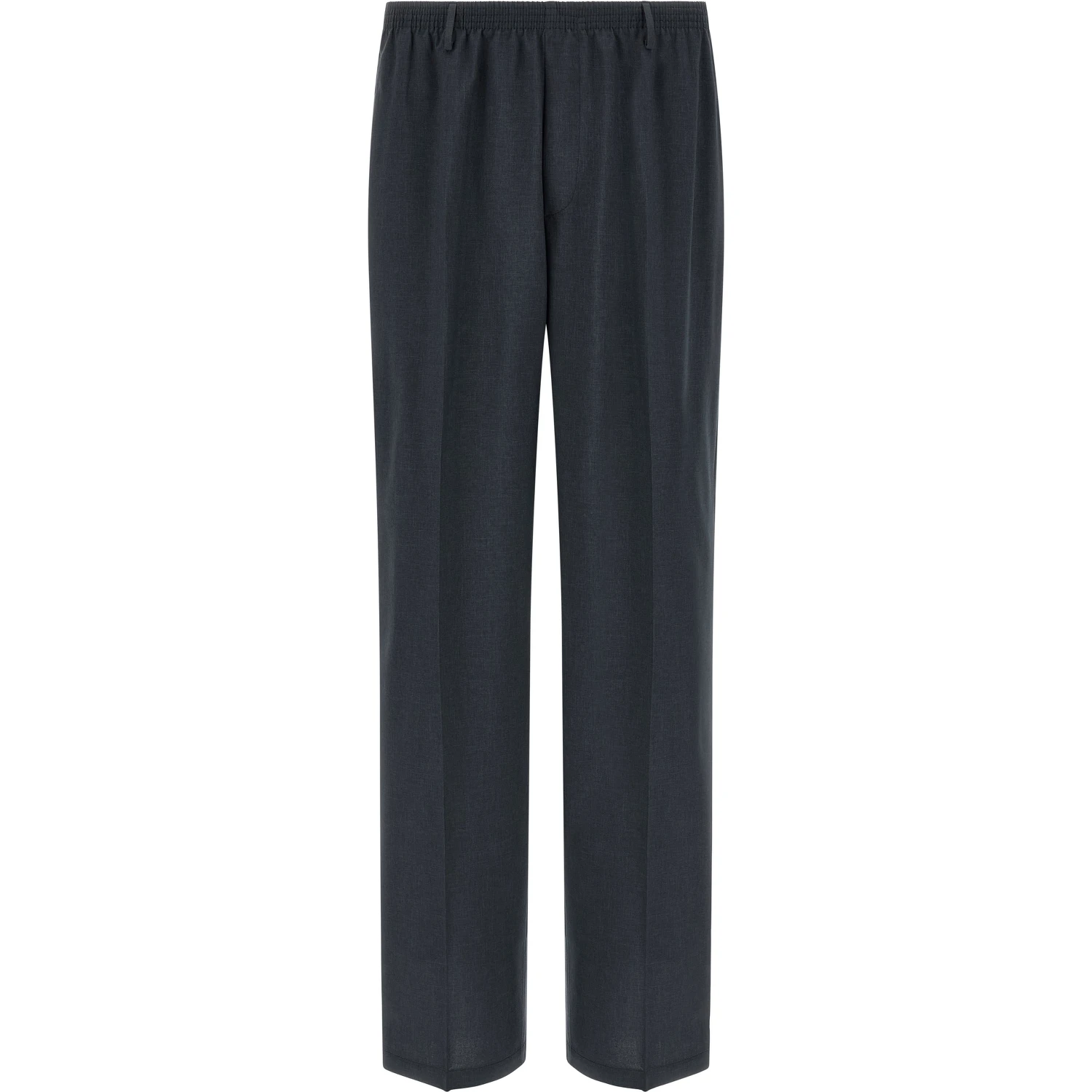 Black Polyester Casual Pants