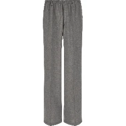 Gray Polyester Casual Pants