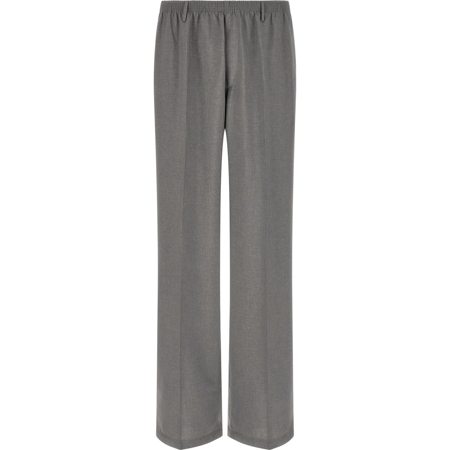 Gray Polyester Casual Pants