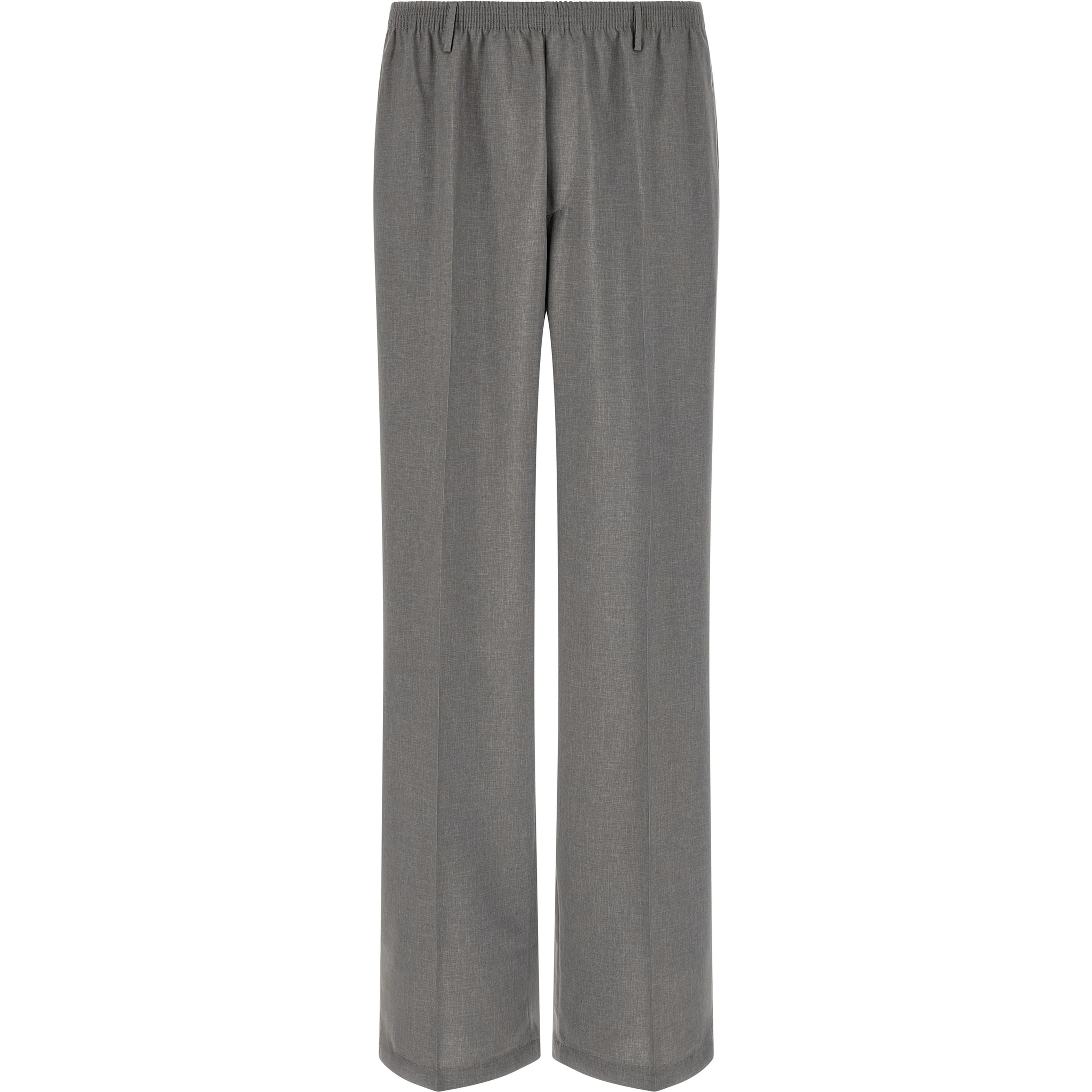 Gray Polyester Casual Pants