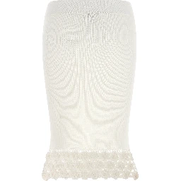 White Organic Cotton Midi Skirt