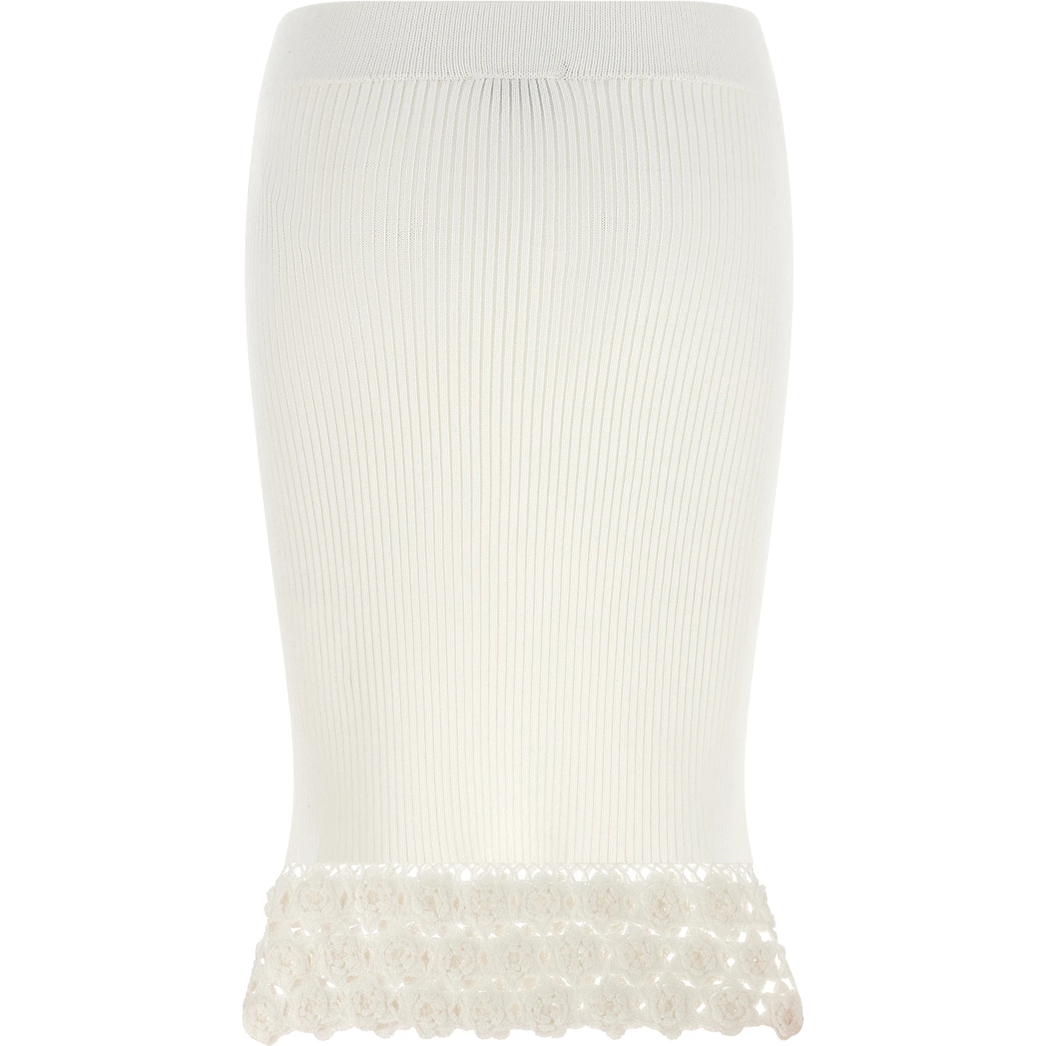 White Organic Cotton Midi Skirt