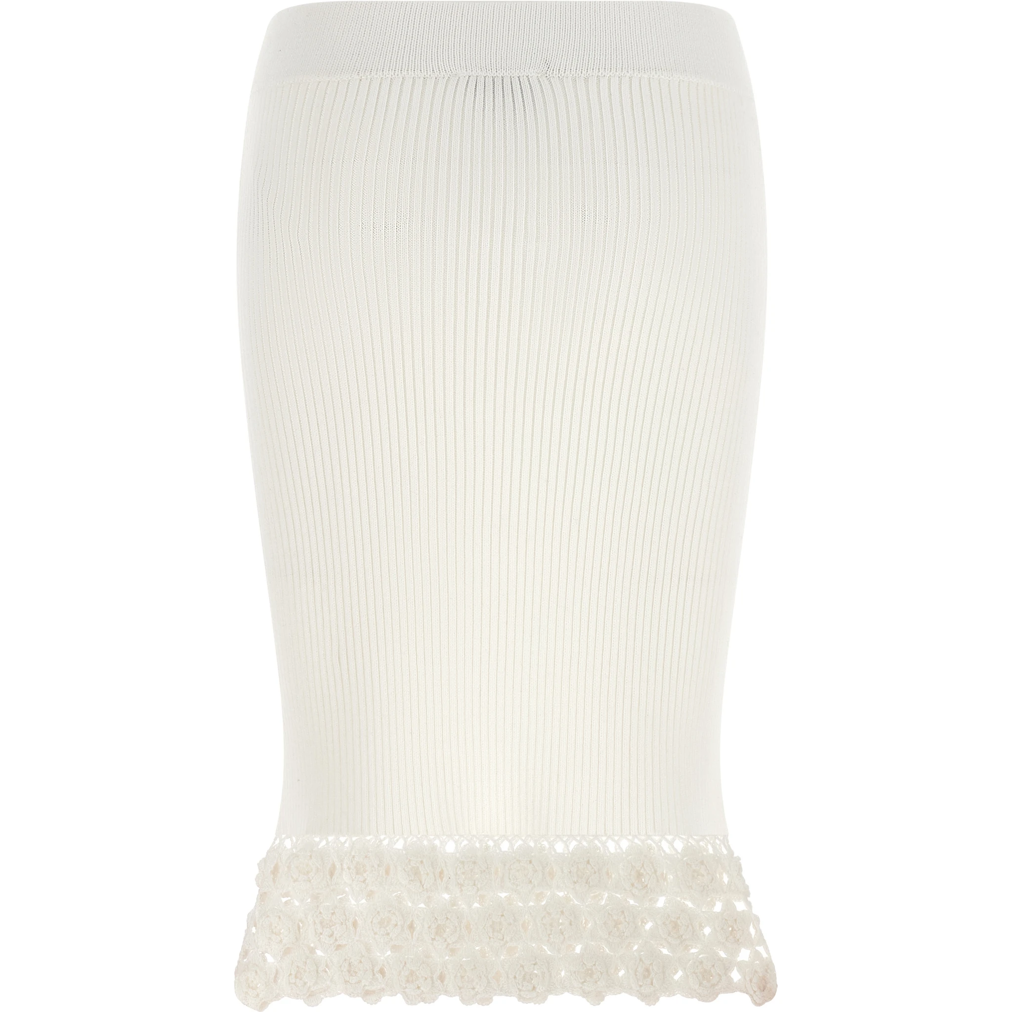 White Organic Cotton Midi Skirt