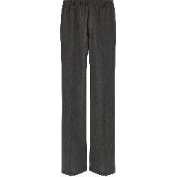Gray Polyester Casual Pants