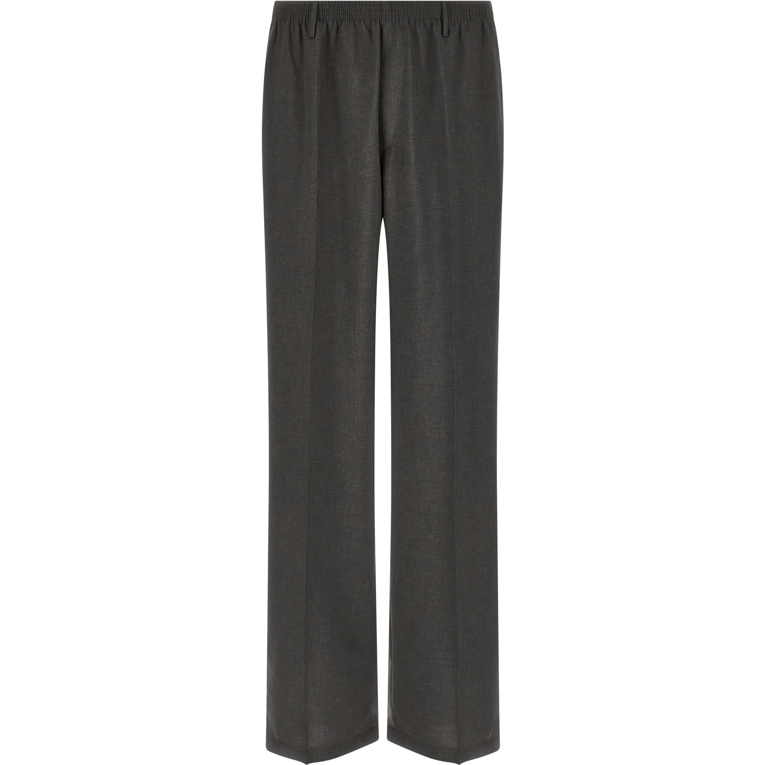 Gray Polyester Casual Pants