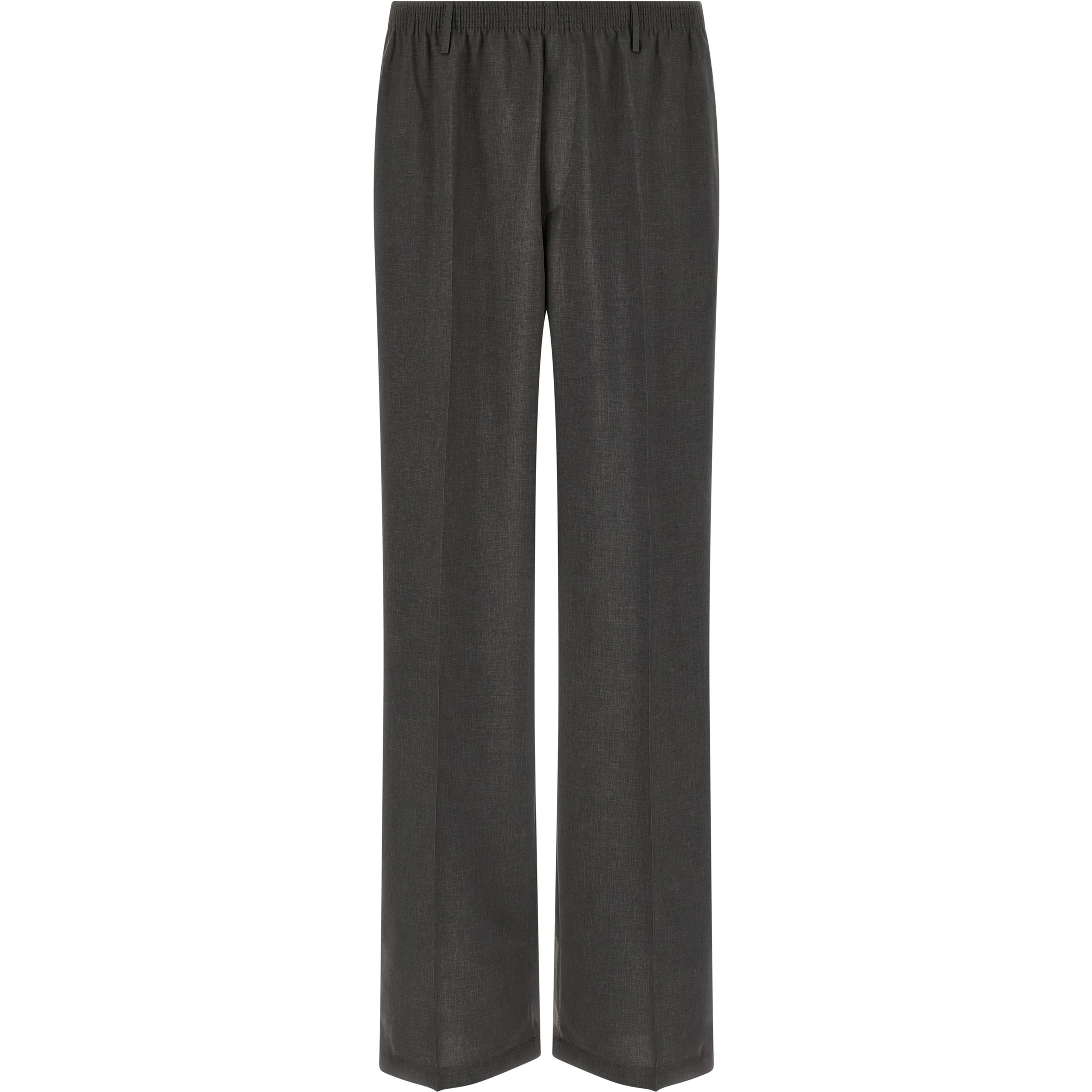 Gray Polyester Casual Pants