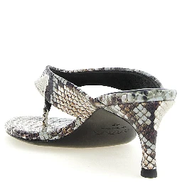 Gray Calfskin Flip-Flop Sandals