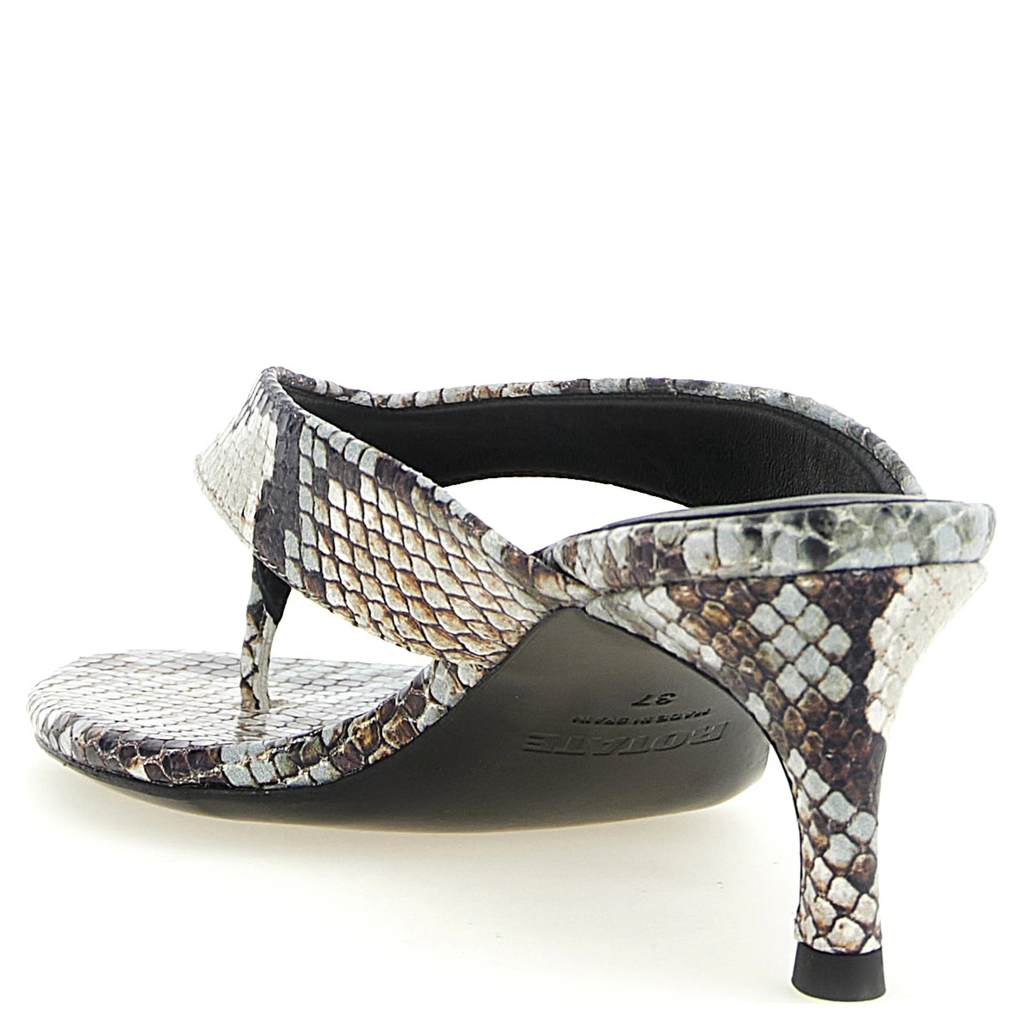 Gray Calfskin Flip-Flop Sandals