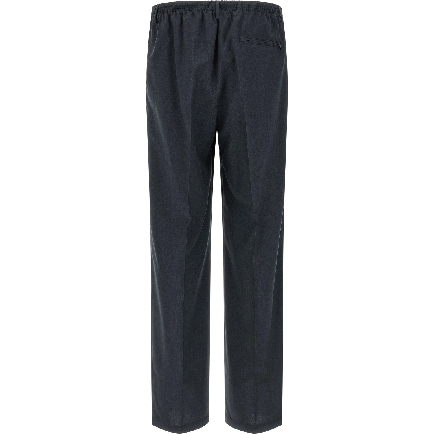Black Polyester Casual Pants
