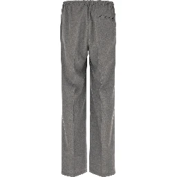 Gray Polyester Casual Pants