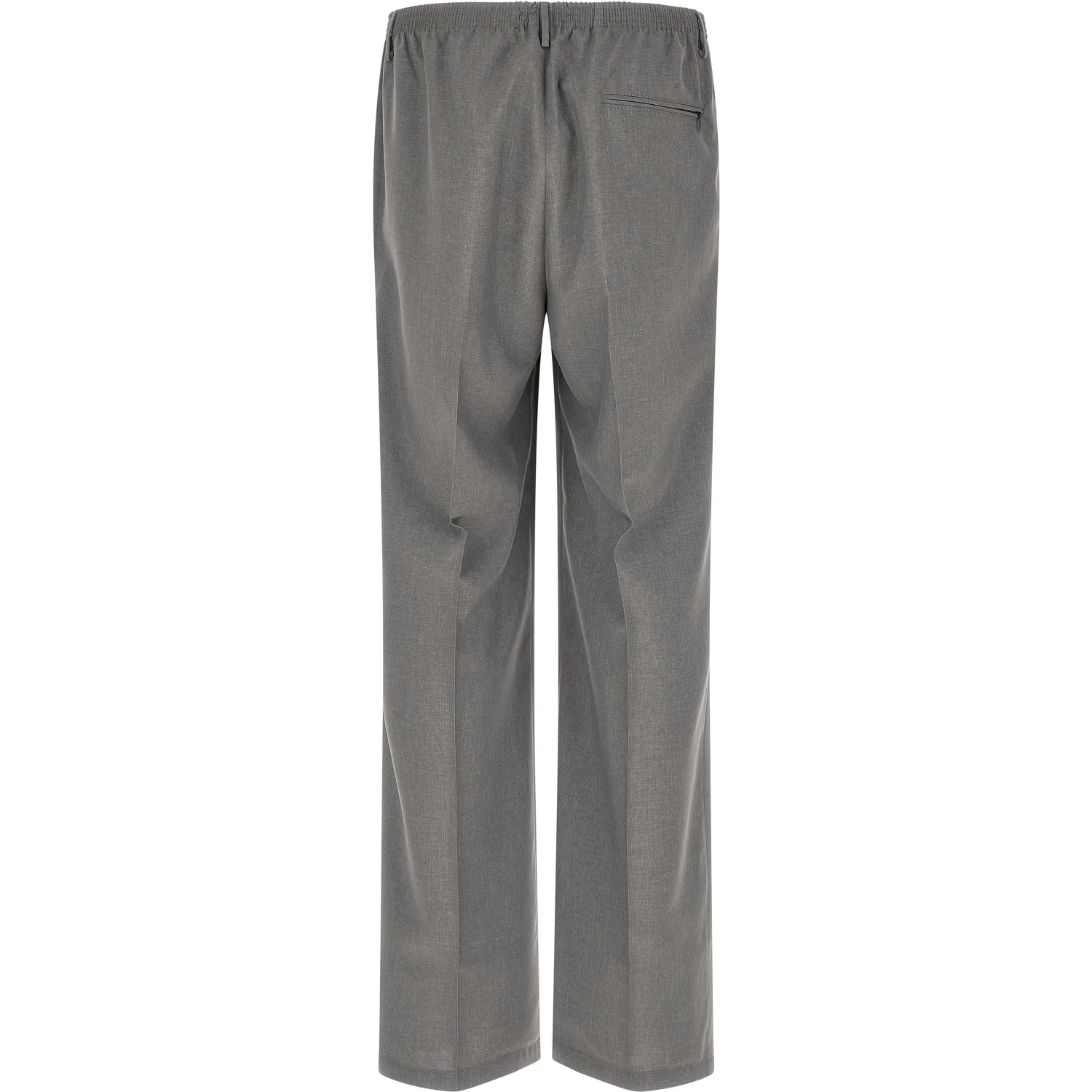 Gray Polyester Casual Pants