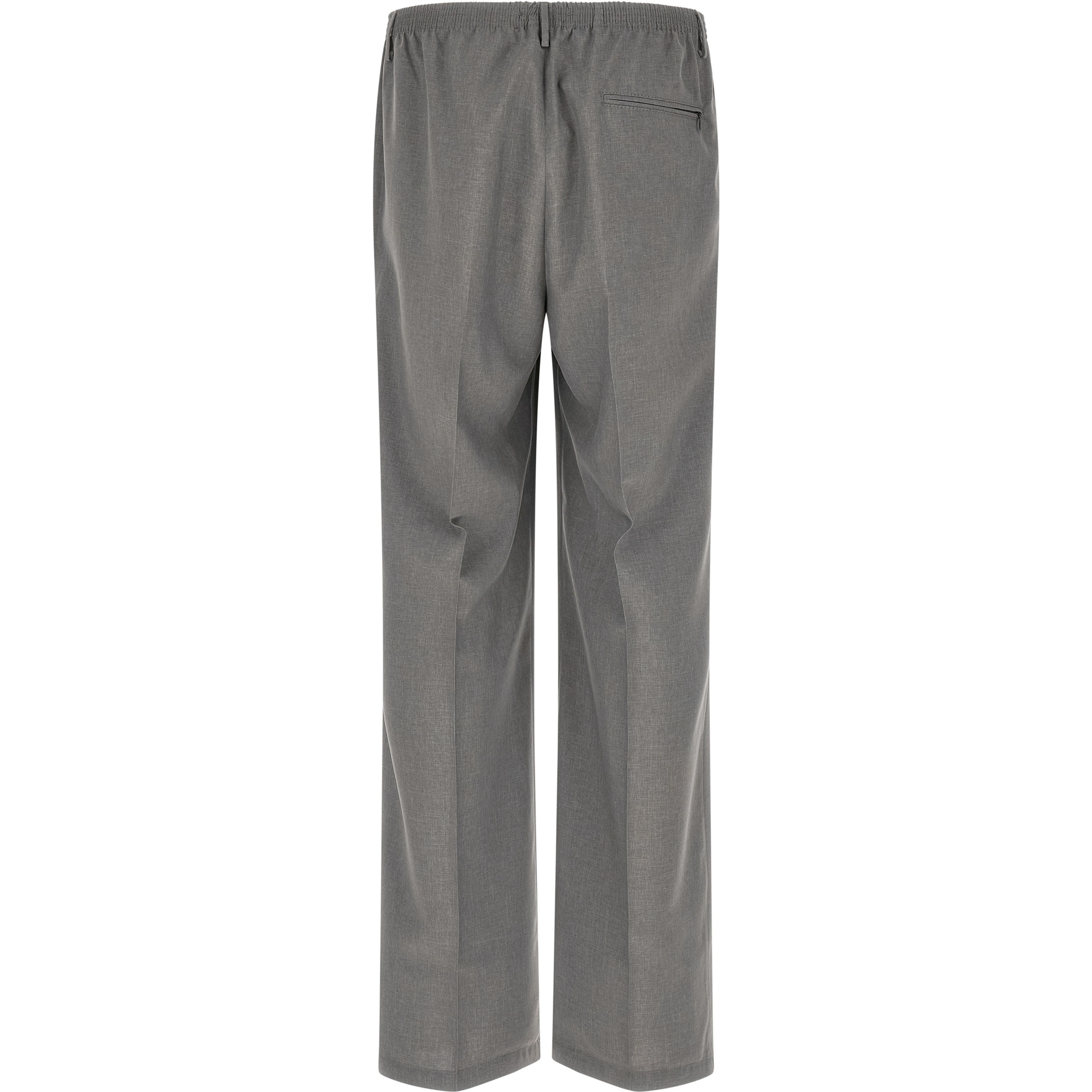 Gray Polyester Casual Pants