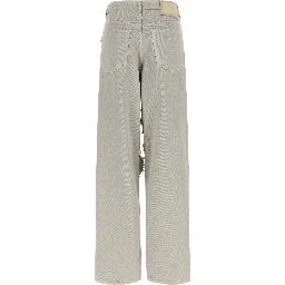 Gray Cotton Flared Jeans