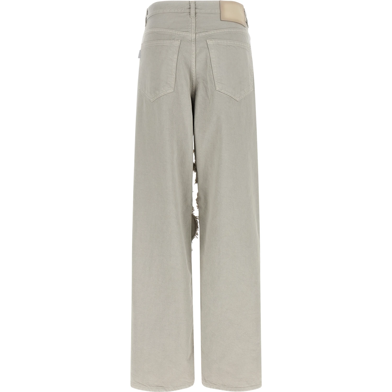 Gray Cotton Flared Jeans