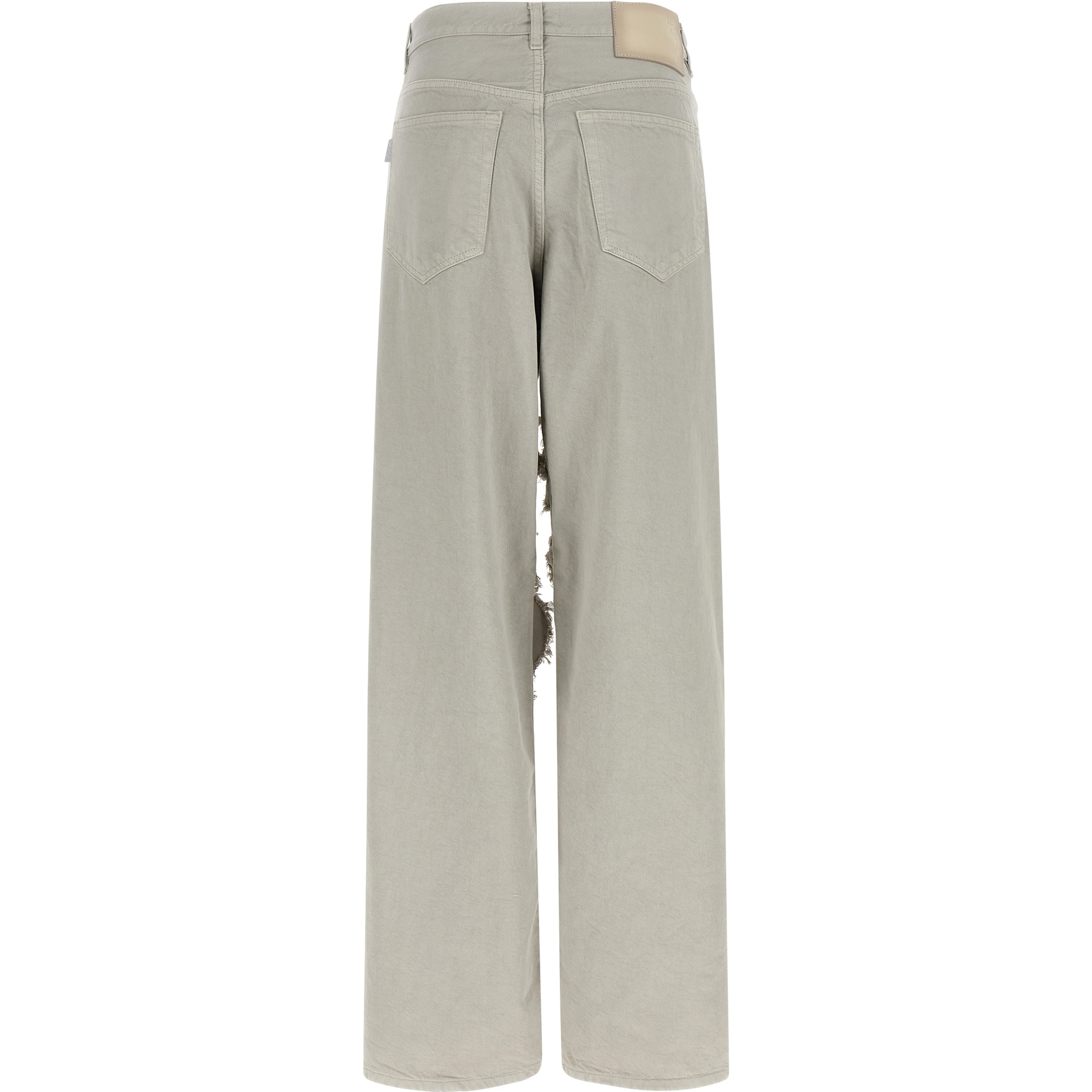 Gray Cotton Flared Jeans
