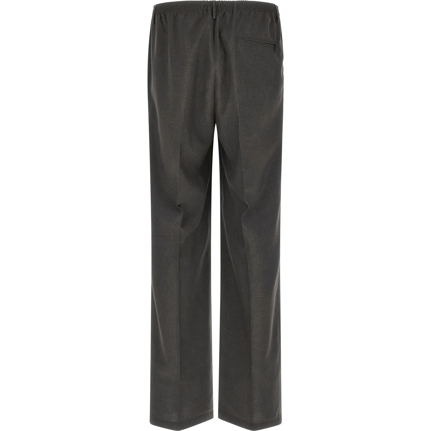 Gray Polyester Casual Pants