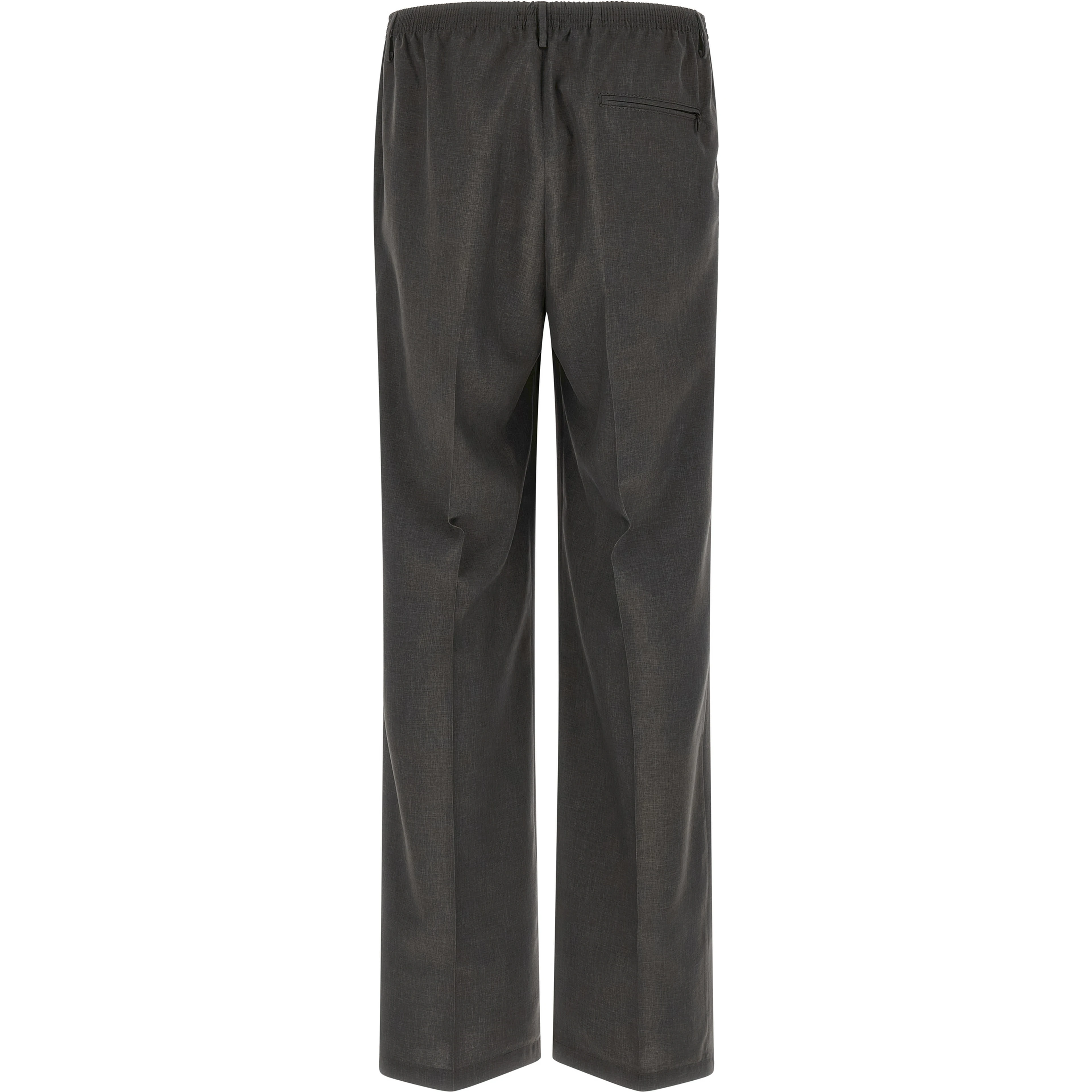 Gray Polyester Casual Pants