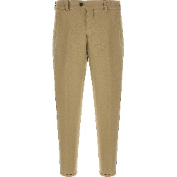 Beige Linen Casual Pants