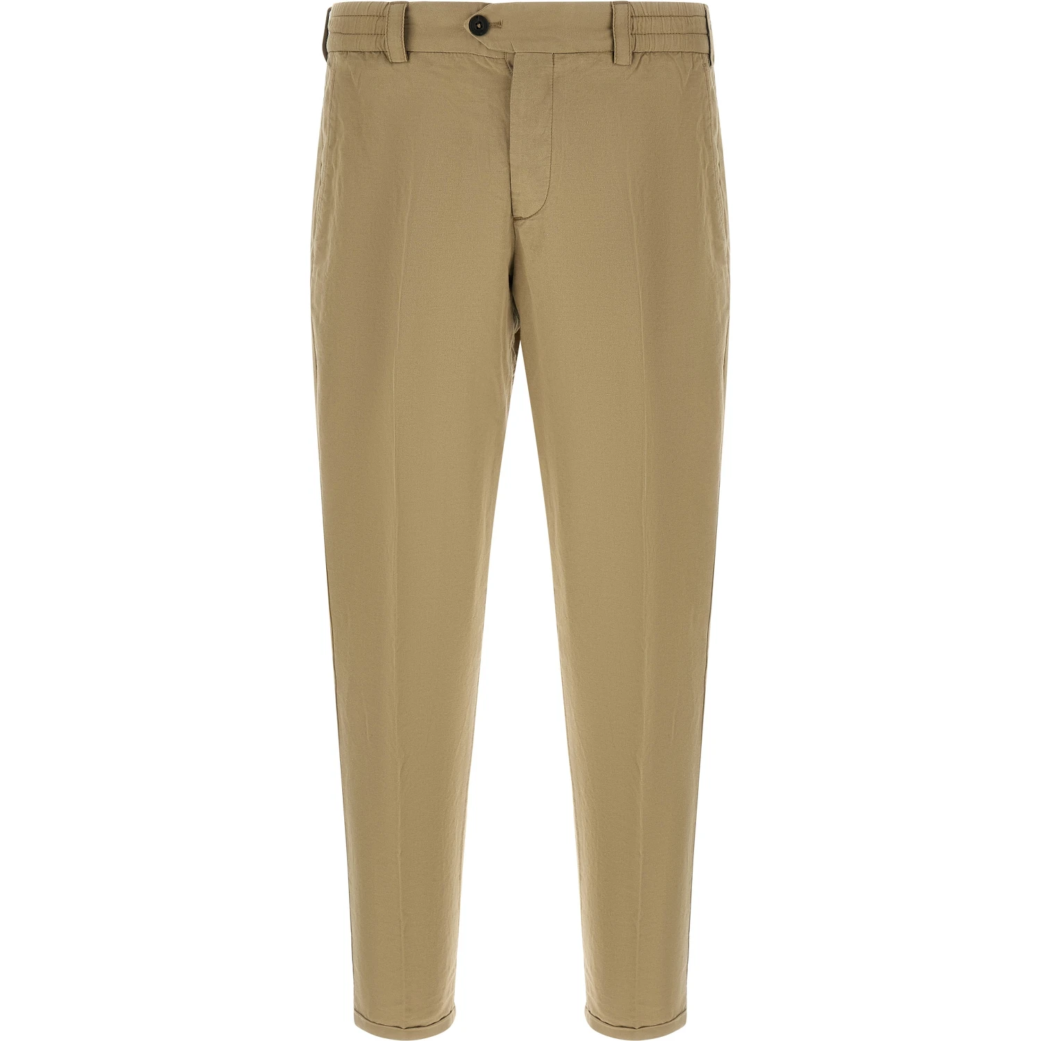 Beige Linen Casual Pants