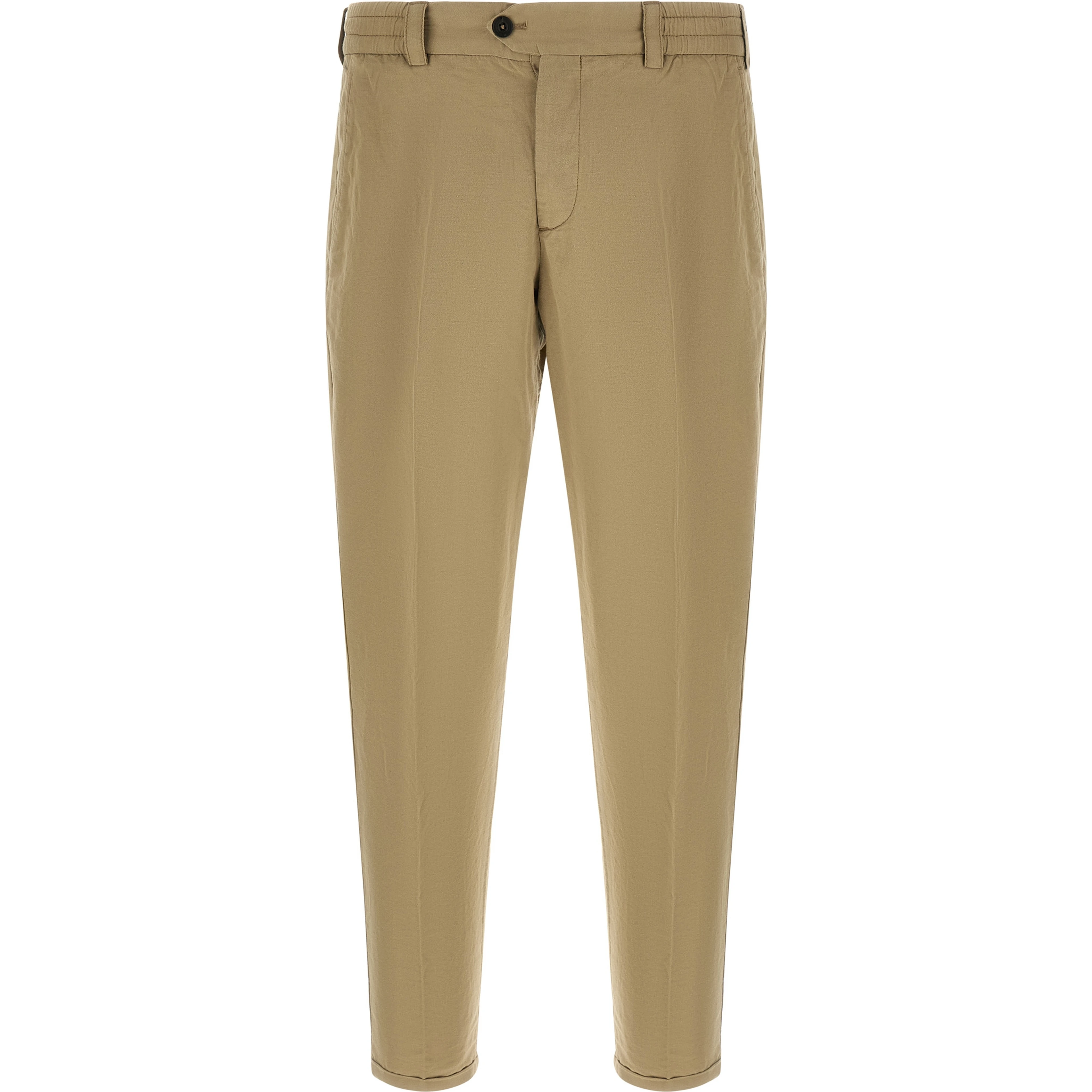 Beige Linen Casual Pants
