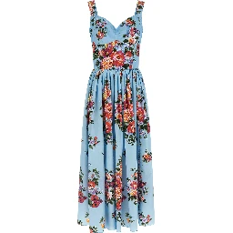 Blue Cotton Long Dress