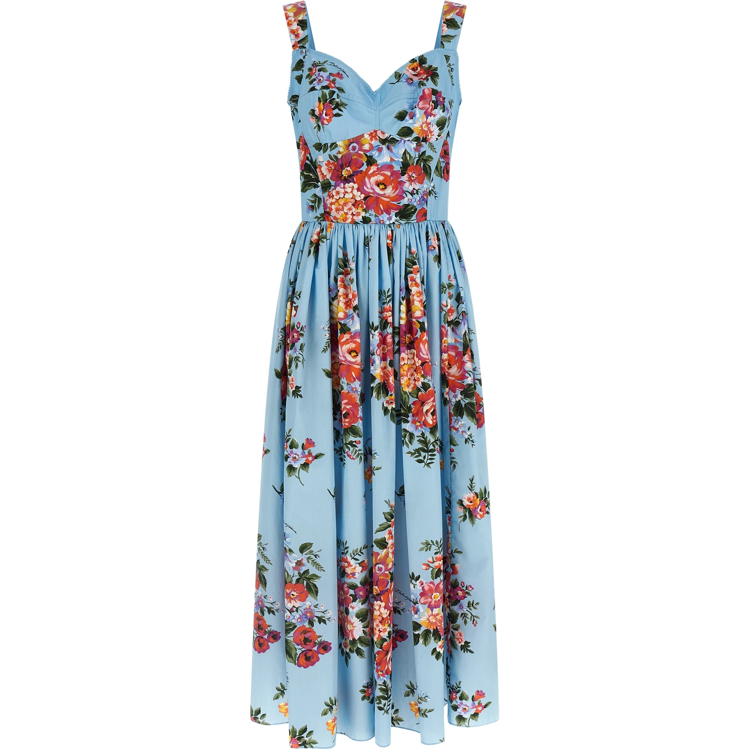 Blue Cotton Long Dress