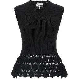 Black Organic Cotton Sleeveless Jacket