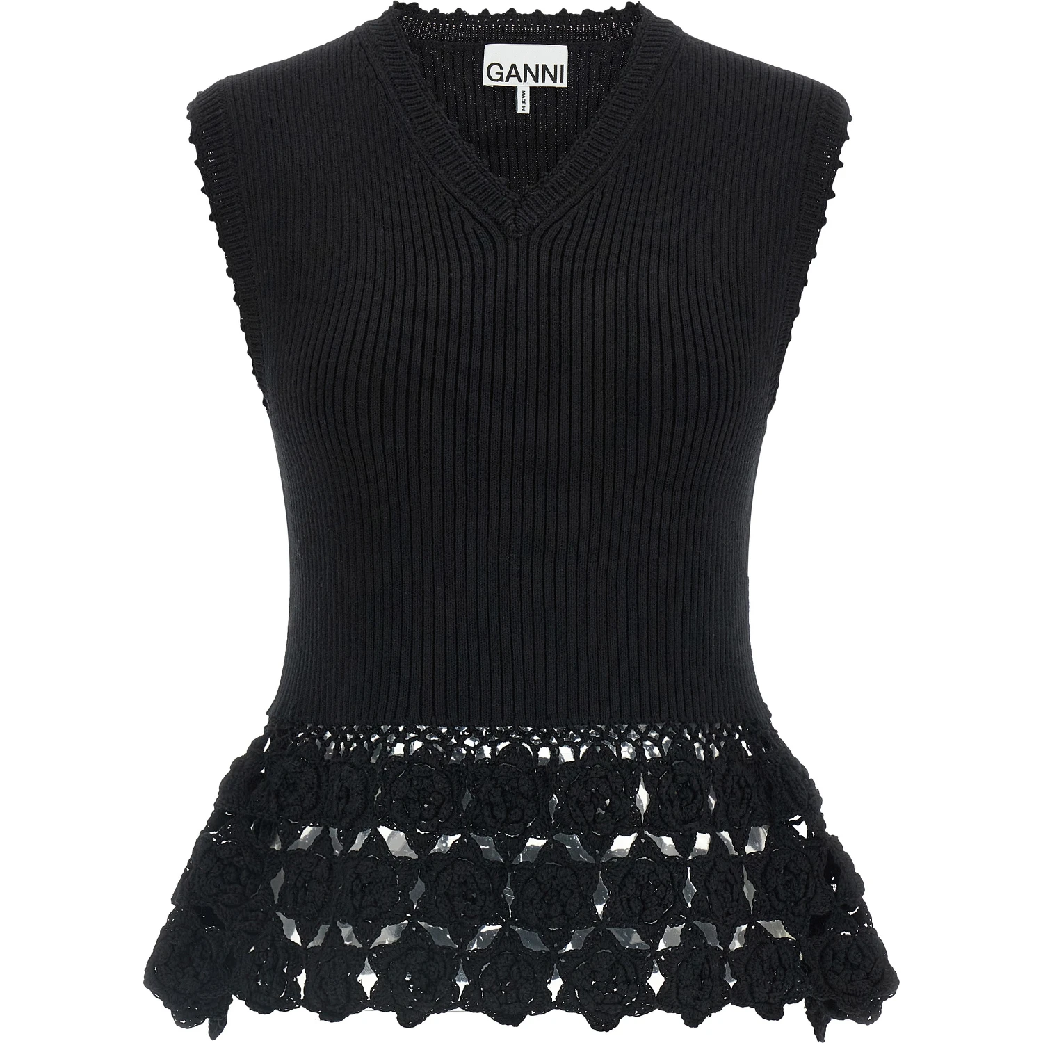 Black Organic Cotton Sleeveless Jacket