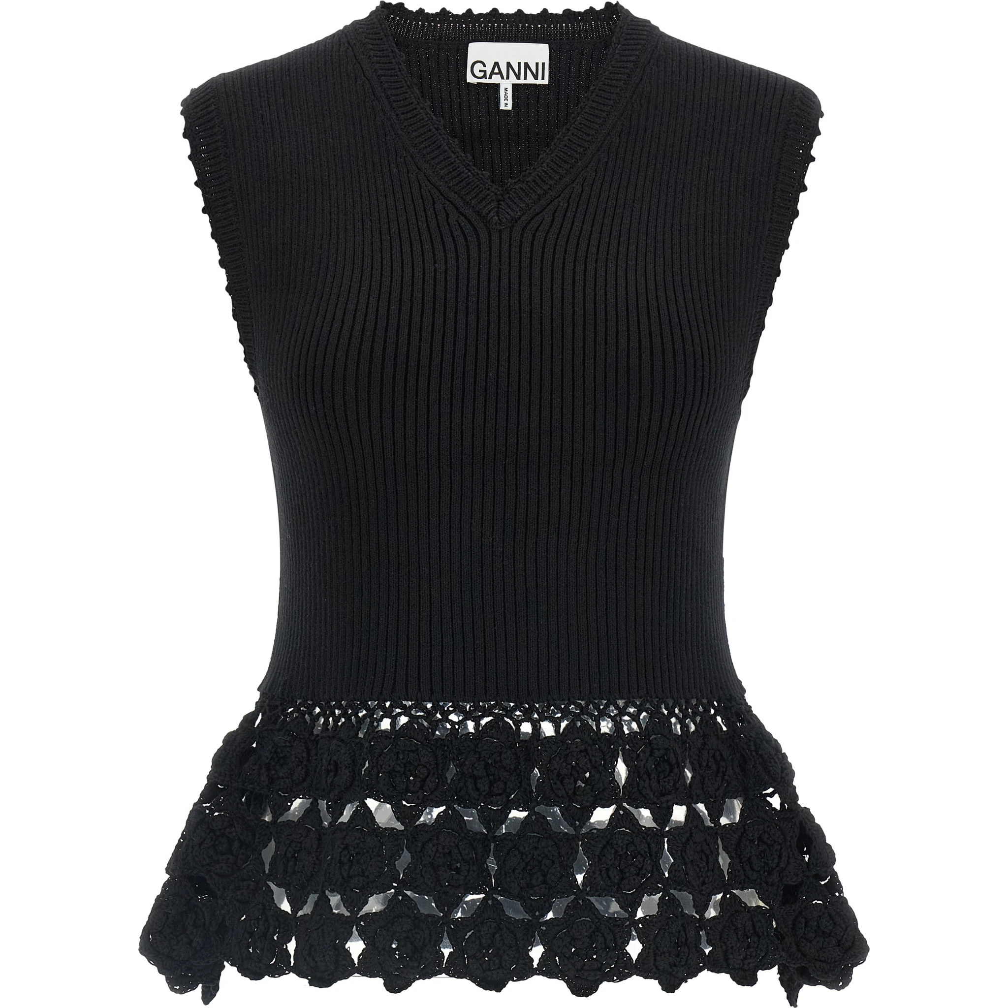 Black Organic Cotton Sleeveless Jacket