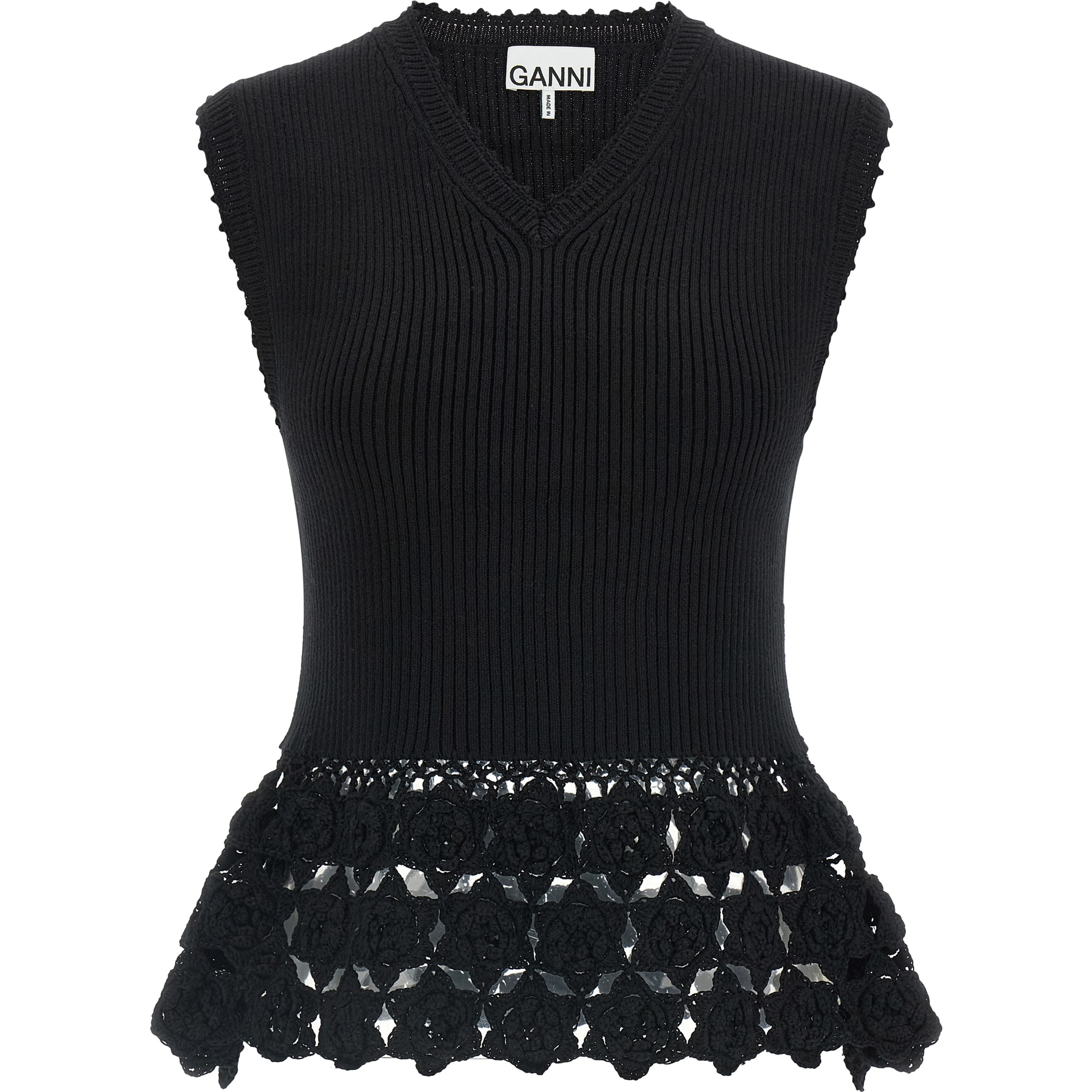Black Organic Cotton Sleeveless Jacket