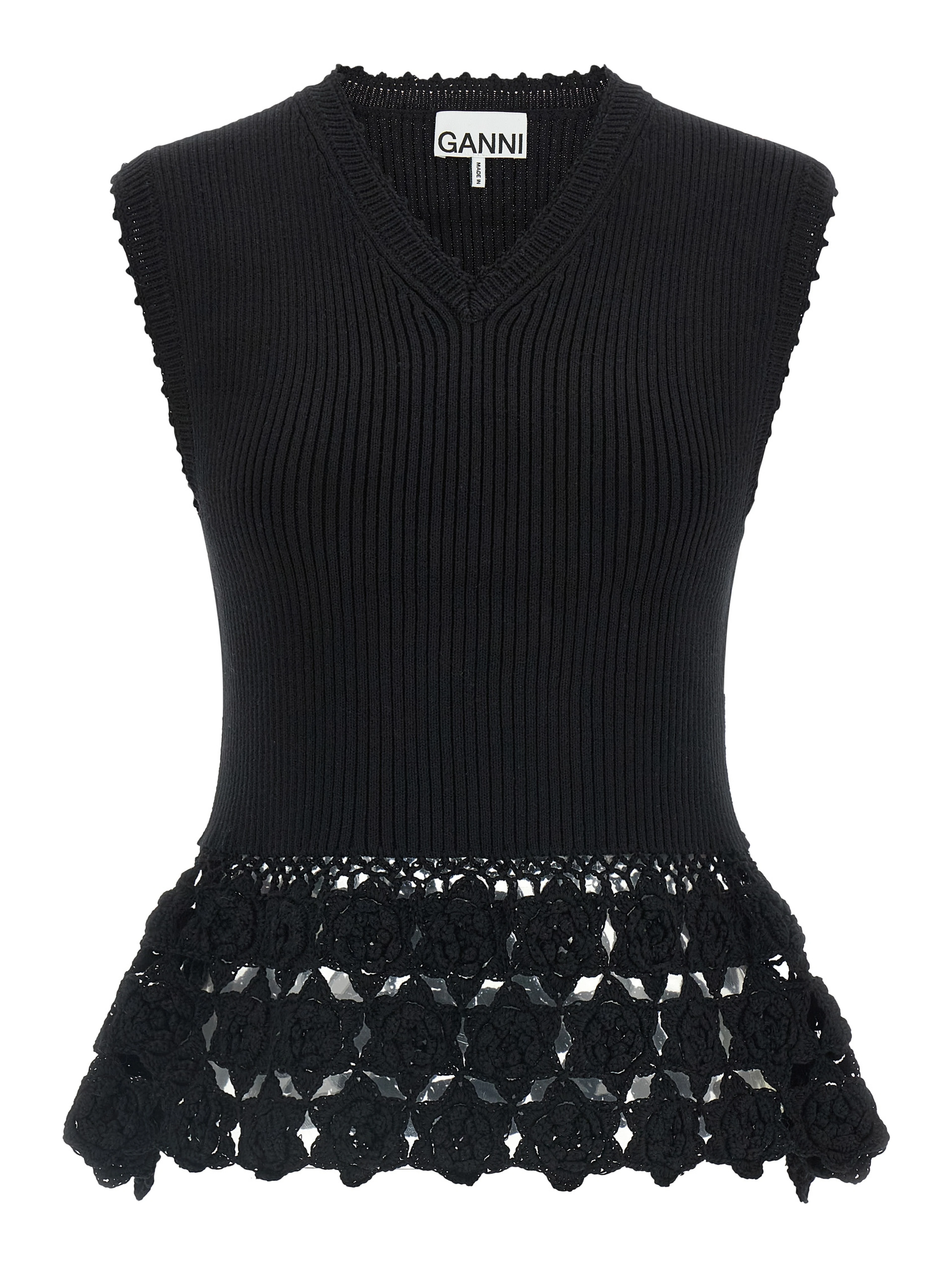 Black Organic Cotton Sleeveless Jacket