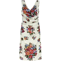 White Viscose Midi Dress