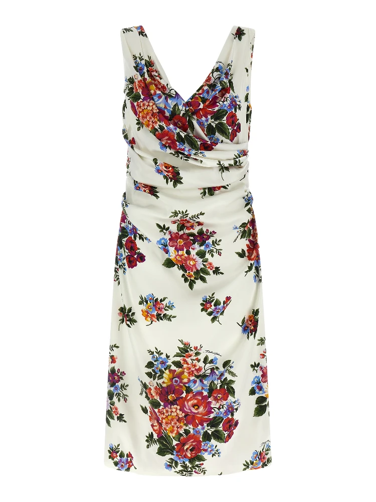 White Viscose Midi Dress